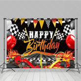 Two Fast Racing Car Birthday Party Decorations Backdrop For Boys